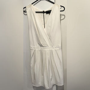 Anthropologie Sunday in Brooklyn white mini dress wrap lace office cocktail L